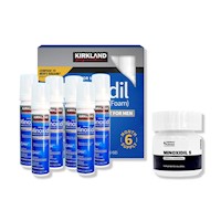 6 Minoxidil Espuma Kirkland + MINOXIDIL 5MG 60 CÁPSULAS